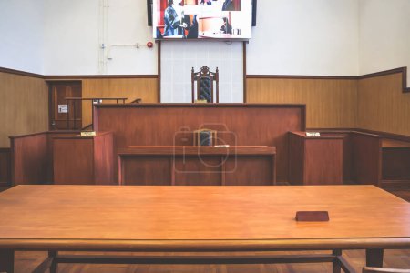 Photo for Jan 20 2024 Judge view inside of a court in Former Fanling Magistracy - Royalty Free Image