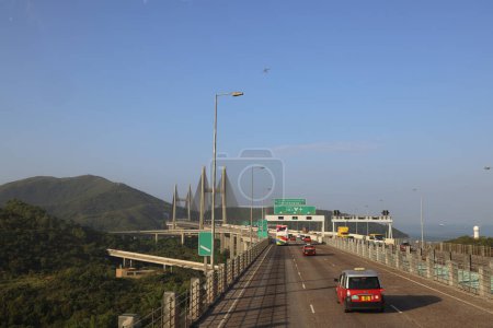 Téléchargez les photos : Le paysage du pont Kap Shui Mun hk Nov 25 2023 - en image libre de droit