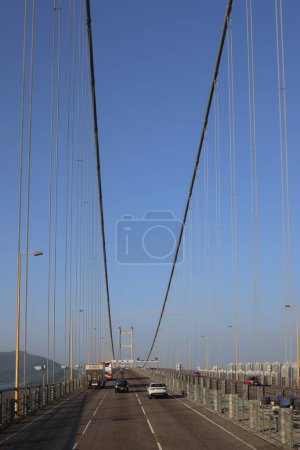 Téléchargez les photos : Le paysage du pont Tsing Ma, hk 25 nov. 2023 - en image libre de droit