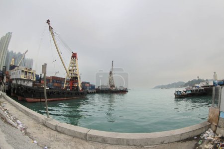 Foto de Vista del refugio de tifones West Kowloon, Hong Kong, 7 de marzo de 2015 - Imagen libre de derechos