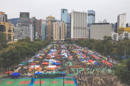 Téléchargez les photos : 9 fév 2024 le Nouvel An chinois Hong kong Marchés aux fleurs, - en image libre de droit