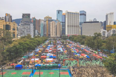 Téléchargez les photos : 9 fév 2024 le Nouvel An chinois Hong kong Marchés aux fleurs, - en image libre de droit