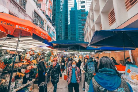 Photo for Feb 9 2024 very crowded shopping district of Causeway Bay in Hong Kong island - Royalty Free Image