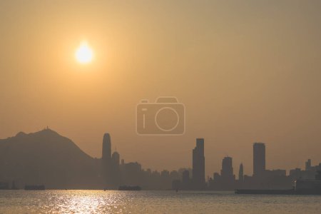 Foto de Edificios de paisaje urbano modernos rascacielos, hong kong Feb 10 2024 - Imagen libre de derechos