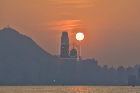 Photo for The sunset of the hong kong cityscape Feb 10 2024 - Royalty Free Image