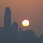 The sunset of the hong kong cityscape Feb 10 2024