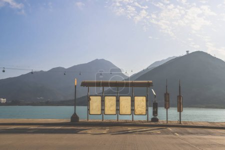 Photo for Feb 13 2024 bus stop on the coast road in Lantau Island - Royalty Free Image