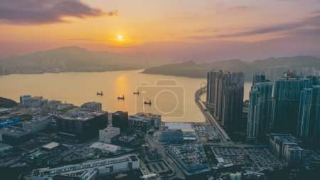 Photo for Feb 25 2024 cityscape and city scene of Tseung Kwan O Junk Bay - Royalty Free Image