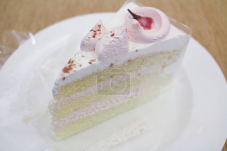 Photo for The pink Cherry with a cream cake - Royalty Free Image