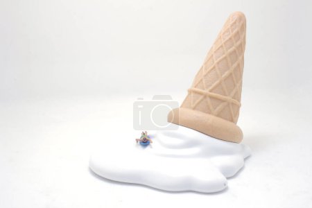 Photo for Summer pool vacation concept. surfing on ice cream - Royalty Free Image