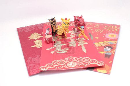Photo for A Chinese New Year Concept With Lion Dance Head - Royalty Free Image