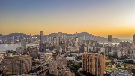 Téléchargez les photos : Paysage urbain de Hung Hom, situé sur la péninsule de Kowloon, 12 mars 2024 - en image libre de droit