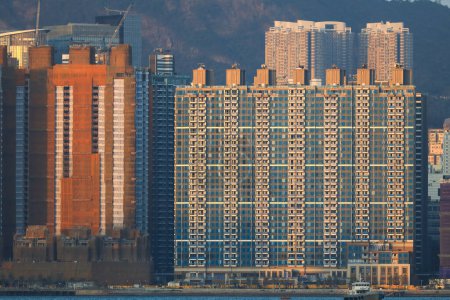Foto de Ene 15 2024 bajo consideración edificio residencial en el Kai Tak, - Imagen libre de derechos