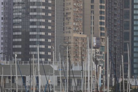 Téléchargez les photos : 15 janv. 2024 A Causeway Bay Typhon Shelter Retraite maritime sereine - en image libre de droit