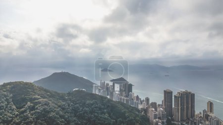 Téléchargez les photos : Port de Victoria, vue du côté ouest de l'île de Hong Kong - en image libre de droit