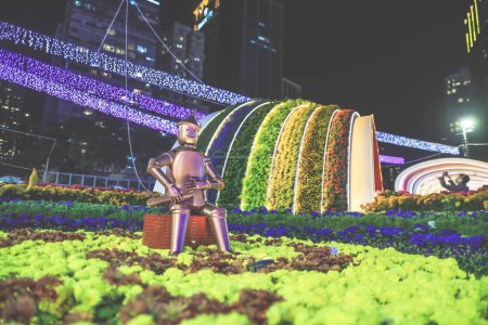 Foto de El tema Floral Joy Around Tow, HK Flower Show marzo 20 2024 - Imagen libre de derechos