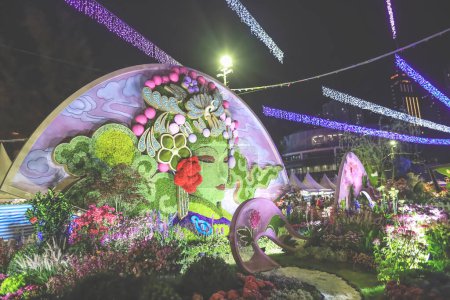 Foto de El tema Floral Joy Around Tow, HK Flower Show marzo 20 2024 - Imagen libre de derechos
