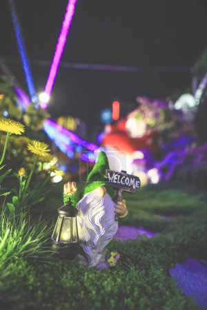 Photo for A Welcome garden gnome at the garden - Royalty Free Image