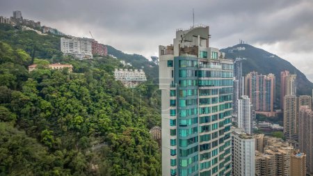 Photo for April 5 2024 middle level residential buildings in Hong Kong - Royalty Free Image
