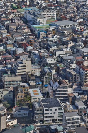 Photo for Bustling city with skyscrapers, Exterior view of Oshiage district Nov 30 2023 - Royalty Free Image