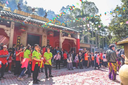 Foto de Feb 11 2024 el evento de Año Nuevo en Tin Hau Temple hk - Imagen libre de derechos