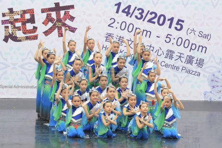 Chinese national dancers during performance at Hong Kong