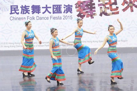 Photo for Chinese national dancers during performance at Hong Kong - Royalty Free Image
