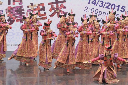 Chinese national dancers during performance at Hong Kong
