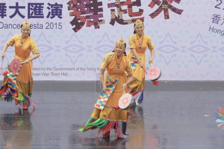 Foto de Bailarines nacionales chinos durante su actuación en Hong Kong - Imagen libre de derechos