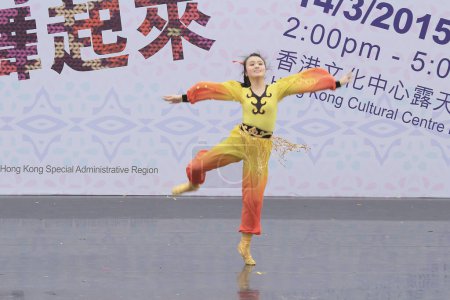 Photo for Chinese national dancers during performance at Hong Kong - Royalty Free Image