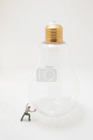 a washing a light bulb. technologies concept