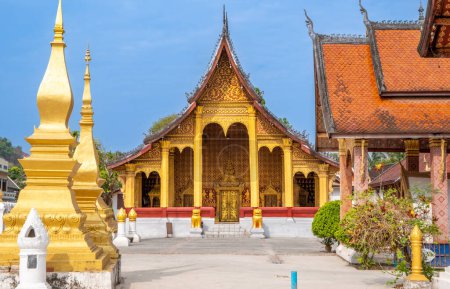 Large Buddhist temple in Luang Prabang Laos