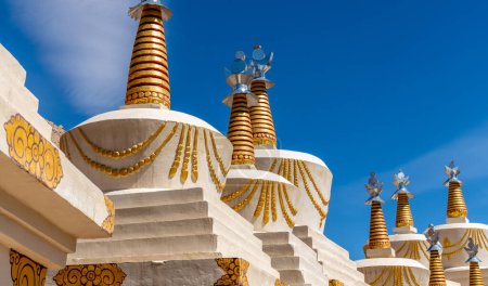 Detail of stupas at Basgo in the northern Indian Himalayas