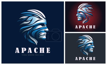 apache indische Kopfgesichtsstämme modernes Logo-Template-Design für Marke oder Unternehmen und andere