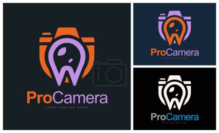 Modèle de conception de logo Pro Camera lettre w studio pour la marque ou l'entreprise et autres