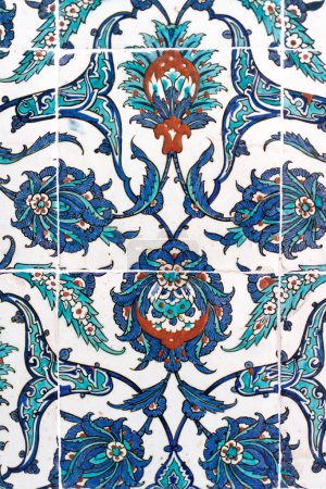 Unique Handmade Iznik tiles of Topkapi Palace in Istanbul, Turkey. Poster 627083124