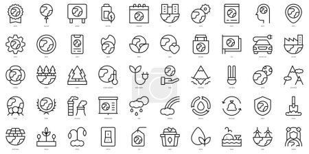 Set of simple outline mother earth day Icons. Thin line art icons pack. Vector illustration