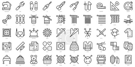 Ilustración de Conjunto de iconos de punto de contorno simple. Paquete de iconos de arte de línea delgada. Ilustración vectorial - Imagen libre de derechos