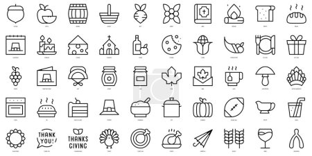 Set of thin line thanksgiving Icons. Vector illustration