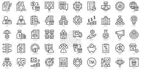Illustration for Set of thin line franchising Icons. Vector illustration - Royalty Free Image