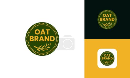 Illustration for Oat Symbol Food Healthy Suitable for Cereal Business Organic Logo Design - Royalty Free Image