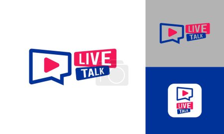 Illustration for Chat Bubble Talk Live Symbol Suitable fo Broadcast Media Business or Technology Virtual Design Logo Vector - Royalty Free Image