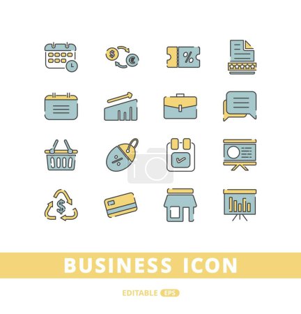 Téléchargez les photos : Business and finance modern concepts icon vector illustration logo template for many purpose. Isolated on white background. full color cartoon - en image libre de droit