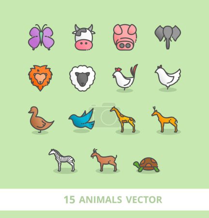 Téléchargez les photos : Animal icon vector illustration logo template for many purpose. Isolated on white background. - en image libre de droit