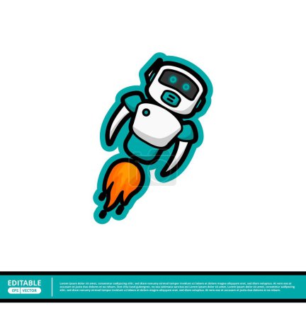 Photo for Cute flying robot cartoon. Vector illustration on white background - Royalty Free Image