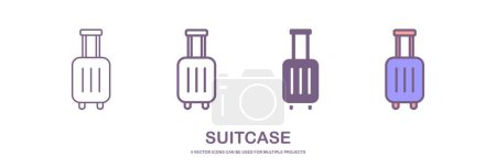 Téléchargez les illustrations : Set of suitcase icon illustration - en licence libre de droit