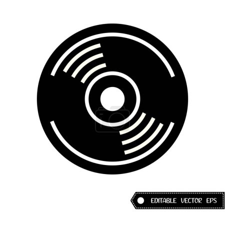 Illustration for CD, DVD icon siluet style, black color, vector illustration - Royalty Free Image