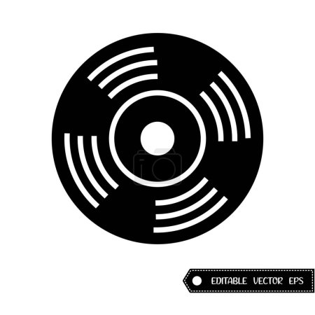 Illustration for CD, DVD icon siluet style, black color, vector illustration - Royalty Free Image