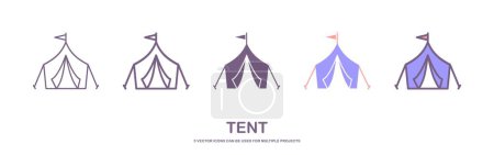 Photo for Tent Icon Design Vector Symbol Camp Travel Event. Icon set of tent. Editable vector pictograms isolated on a white background. Trendy outline symbols for mobile apps and website design. Premium pack - Royalty Free Image