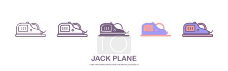 Illustration for Planed wood board a plane. Repair tool. Joinery or carpentry instruments. jack plane. Woodworking process vector illustration. Handmade with jackplane isolated on white. - Royalty Free Image